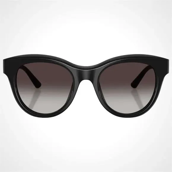 New Dolce & Gabbana Black Round Sunglasses New Gold Metal 